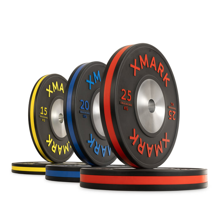 Striped Premium IWF Training Bumper Plates (KG) Pairs and Sets XMARK