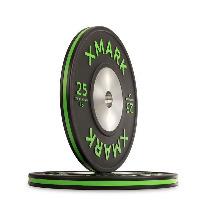 Striped Premium IWF Training Bumper Plates (LB) Pairs and Sets XMARK