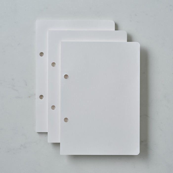 Set of three plain page refills for the Studio pad refillable, customisable notebook and organiser