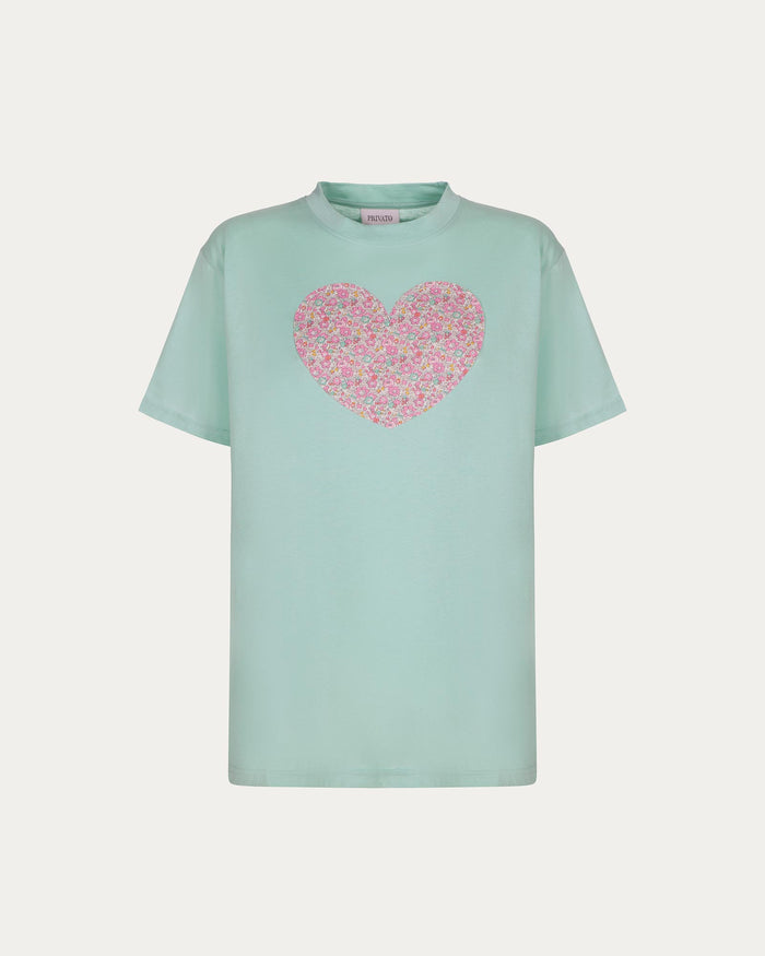 T-shirt con cuore Liberty of London acquamarina