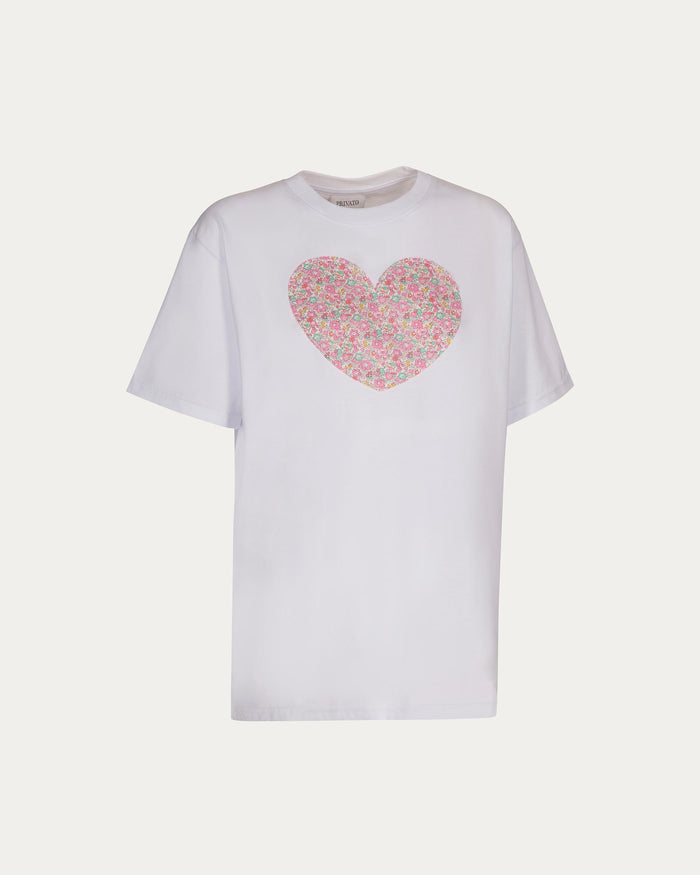 T-shirt con cuore Liberty of London bianca