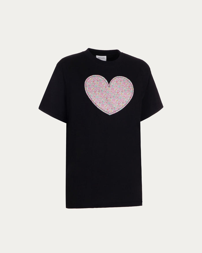 T-shirt con cuore Liberty of London nera
