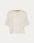 T-shirt donna beige con maniche a 3/4