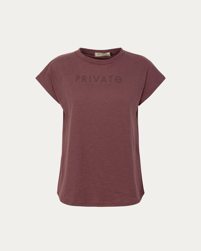 T-shirt donna bordeaux con logo