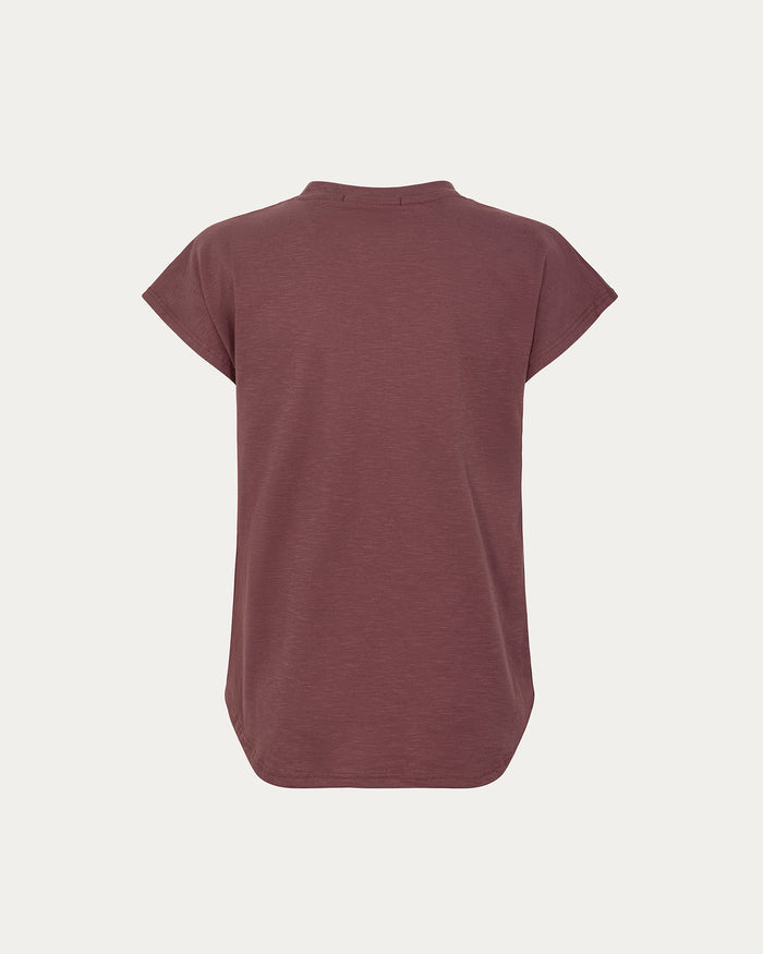 T-shirt donna bordeaux con logo