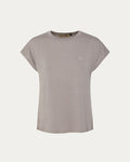 T-shirt donna grigia con logo e maniche corte