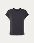 T-shirt donna nera con logo e maniche corte