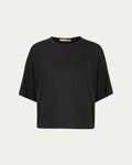 T-shirt donna nero con maniche a 3/4