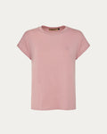 T-shirt donna rosa con logo e maniche corte