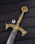 Templar Knights Sword Damascus Steel Crusader Sword Custom Hand Forged Blade cskforged