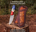 Texas Buckaroo Knife – 3” Damascus Ranch Blade With Pancake Sheath cskforged