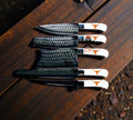 Texas Longhorn Logo Chef Knife Set, 5-Piece High Carbon Steel Kitchen Knives cskforged