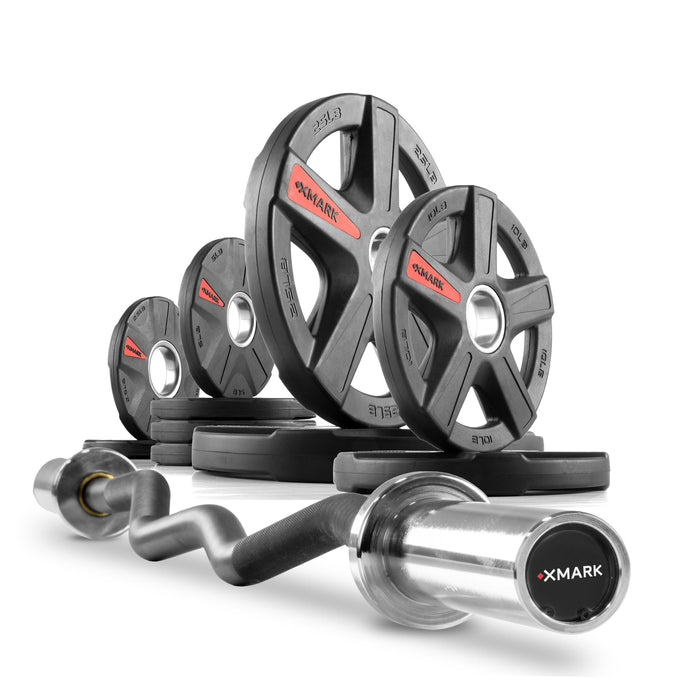 Texas Star Olympic Weight Plates and Curl Barbell Sets XMARK