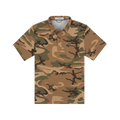 The Bird Bag camouflage short sleeve polo shirt with button placket and chest pocket