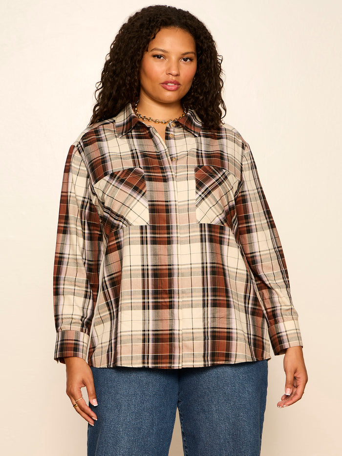 The City Plaid Shirt Haze Plaid Extended Sizing