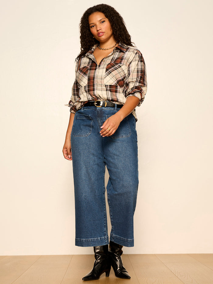 The City Plaid Shirt Haze Plaid Extended Sizing