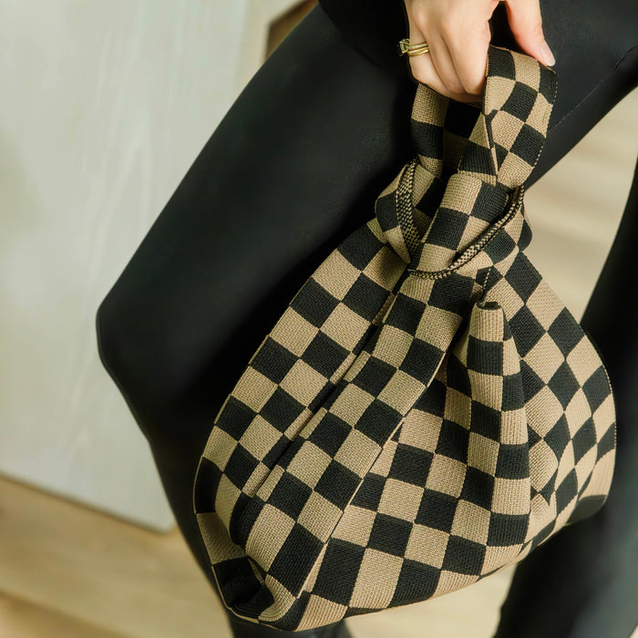 The Classic Checkered Brown Handbag A Bag Concept