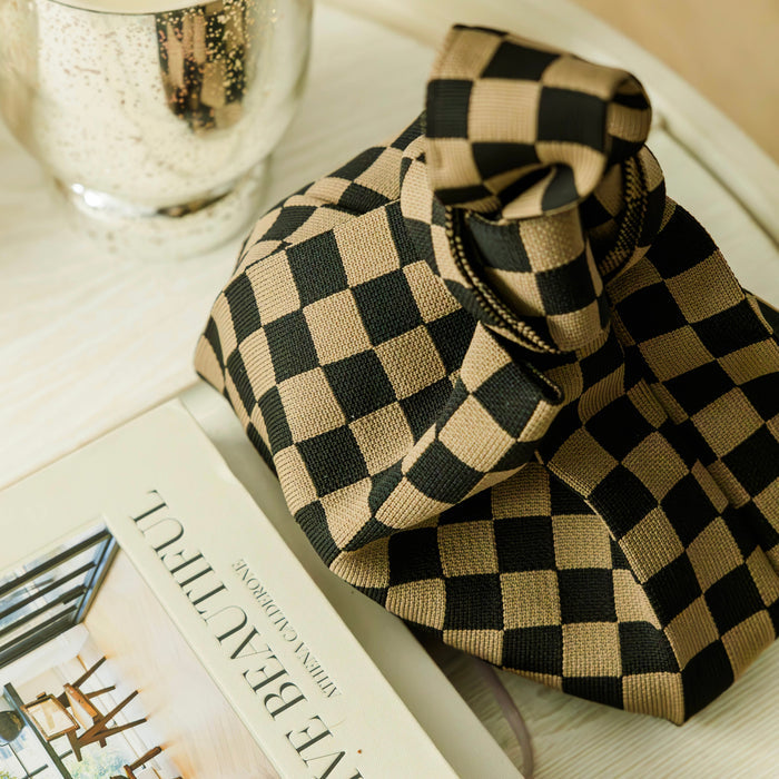 The Classic Checkered Brown Handbag A Bag Concept