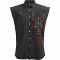 THE DEAD - Sleeveless Stone Washed Worker Black Spiral USA