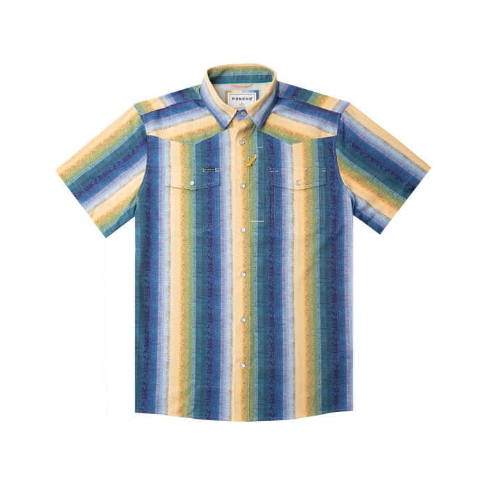 product photo of the gris gris striped shirt pearl snap front