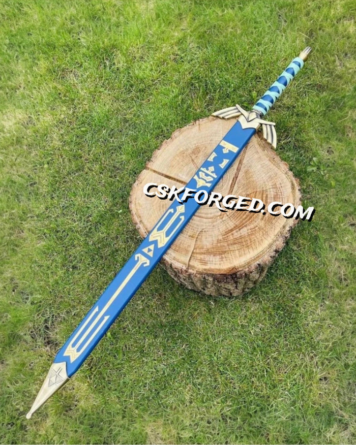 The LEGEND of ZELDA Full Tang Skyward Link's Master Sword with Scabbard-Costume Armor cskforged