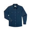 product photo of dark blue denim shirt