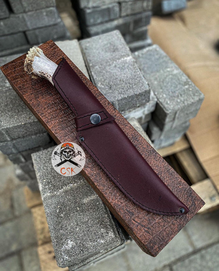 The Stag’s Fury: Handcrafted Damascus Survival Knife cskforged