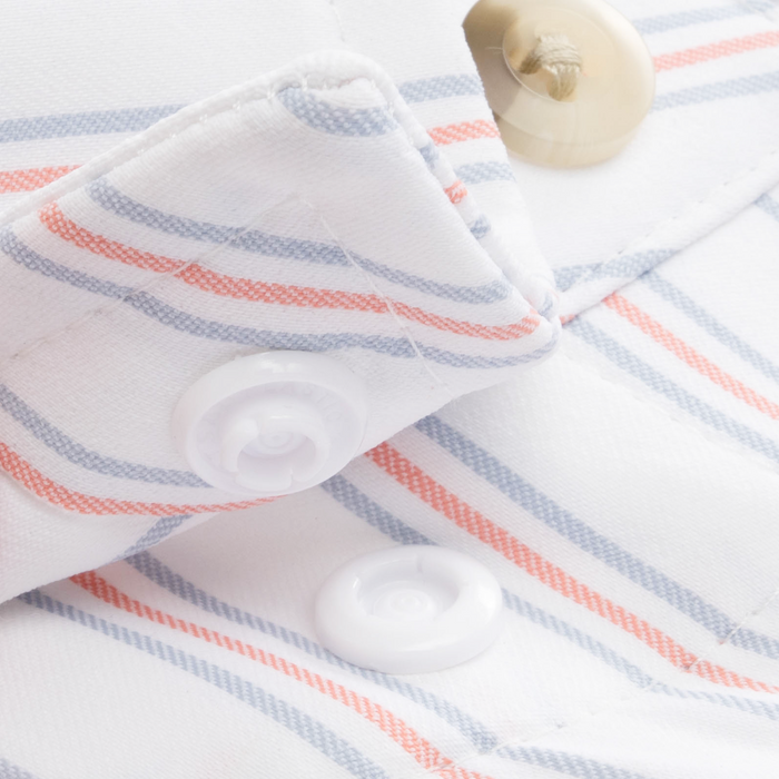 Closeup of collar snaps on collar of shirt