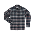 The Willamette plaid button-up shirt in navy and white outdoors style