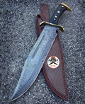 Timber Rattler Western Outlaw Damascus Knife With Full Tang Beast of a Blade by cskforged cskforged