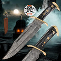 Timber Rattler Western Outlaw Folded Damascus Knife With Full Tang Beast of a Blade by cskforged cskforged