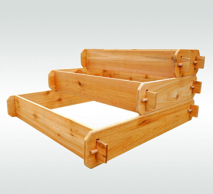Timberlane Gardens Raised Garden Bed Kit 3 Tiered (1x3 2x3 3x3) Select Cedar Elevated Planter Timberlane Gardens