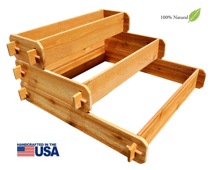 Timberlane Gardens Raised Garden Bed Kit 3 Tiered (1x3 2x3 3x3) Select Cedar Elevated Planter Timberlane Gardens