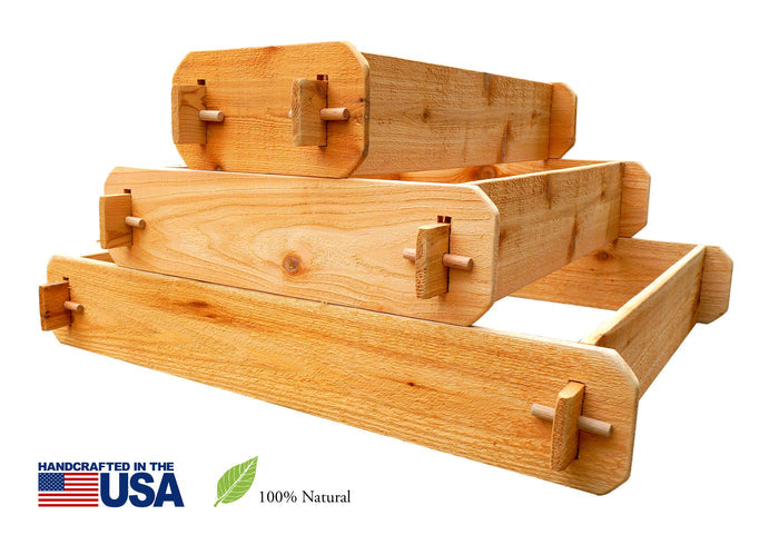 Timberlane Gardens Raised Garden Bed Kit 3 Tiered Pyramid (1x3 2x3 3x3) Select Cedar Elevated Planter Timberlane Gardens