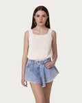 Top in cotone organico beige sostenibile