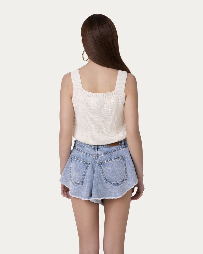 Top in cotone organico beige sostenibile