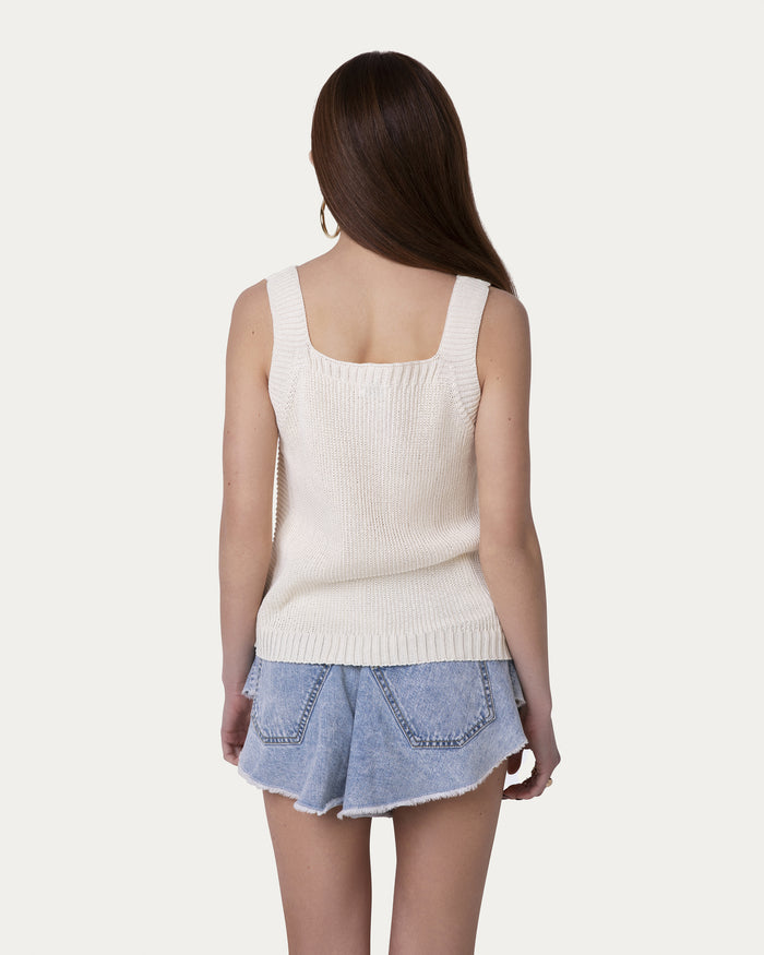 Top in cotone organico beige sostenibile