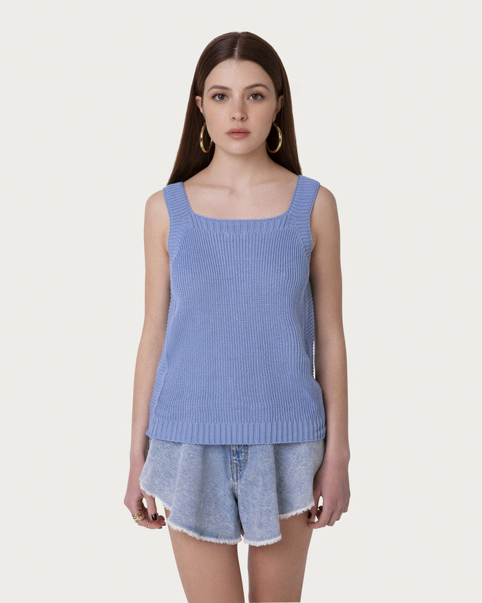 Top in cotone organico cielo vegano sostenibile