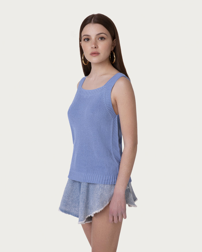 Top in cotone organico cielo vegano sostenibile