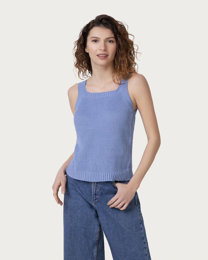 Top in cotone organico cielo vegano sostenibile