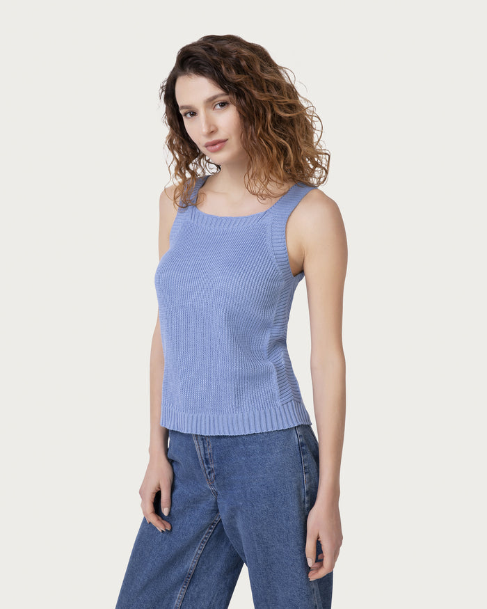 Top in cotone organico cielo vegano sostenibile