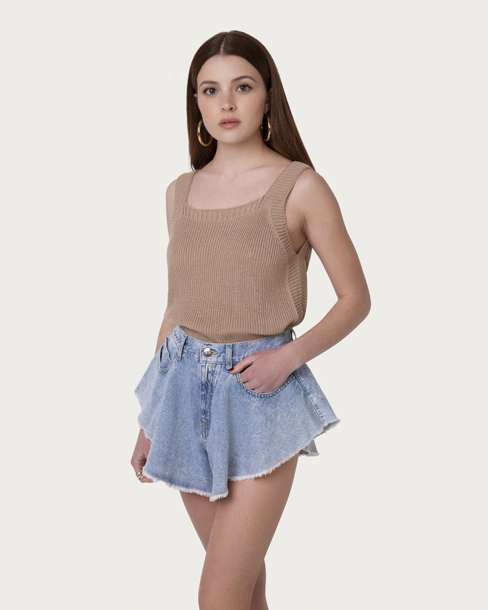 Top in cotone organico terra vegano sostenibile