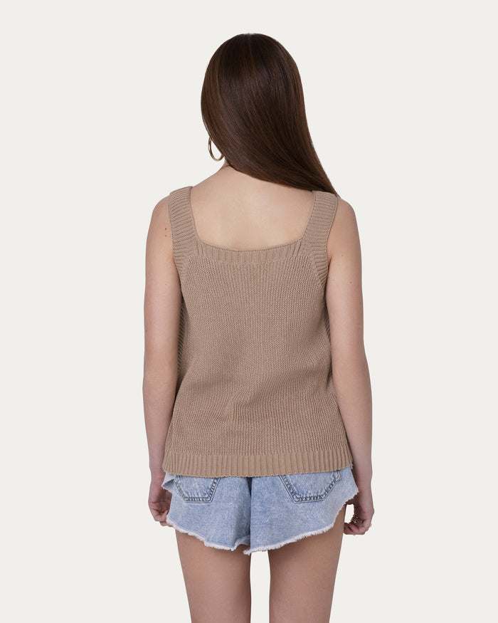 Top in cotone organico terra vegano sostenibile