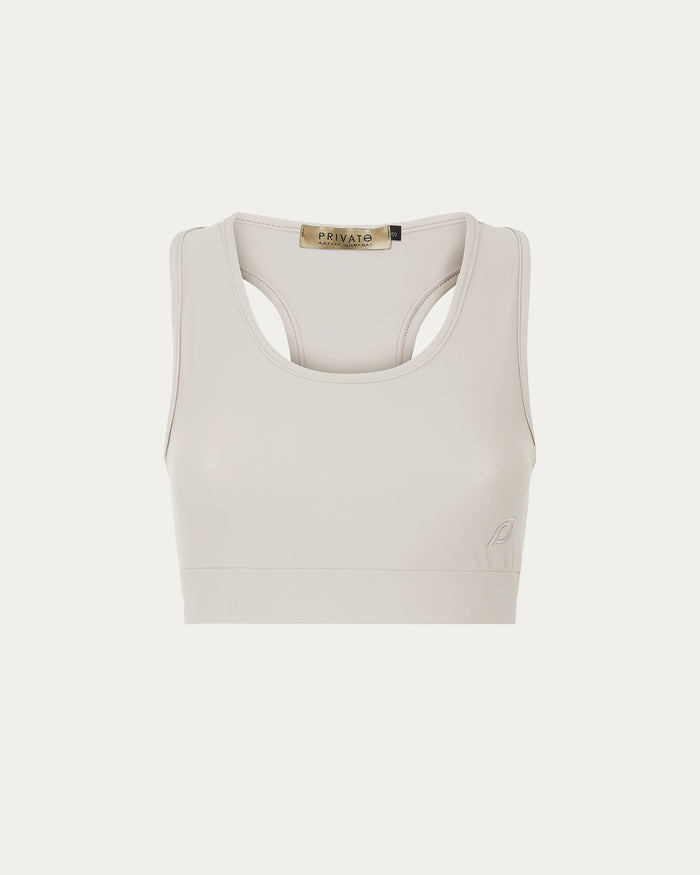 Top Sportivo con scollo ampio donna beige