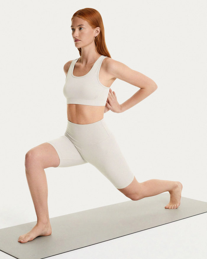 Top Sportivo con scollo ampio donna beige