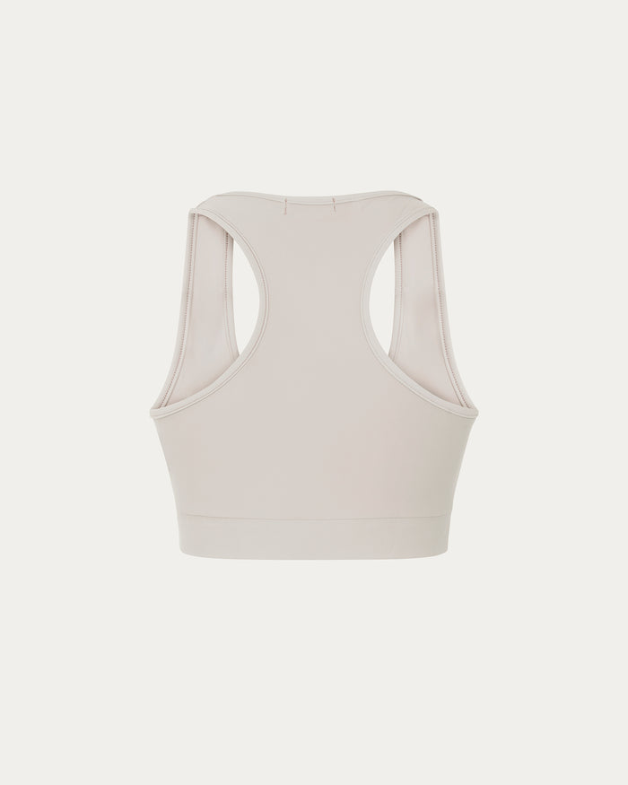 Top Sportivo con scollo ampio donna beige