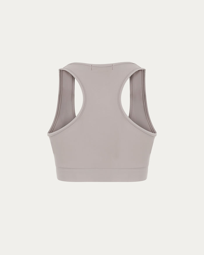 Top sportivo con scollo ampio donna grigio
