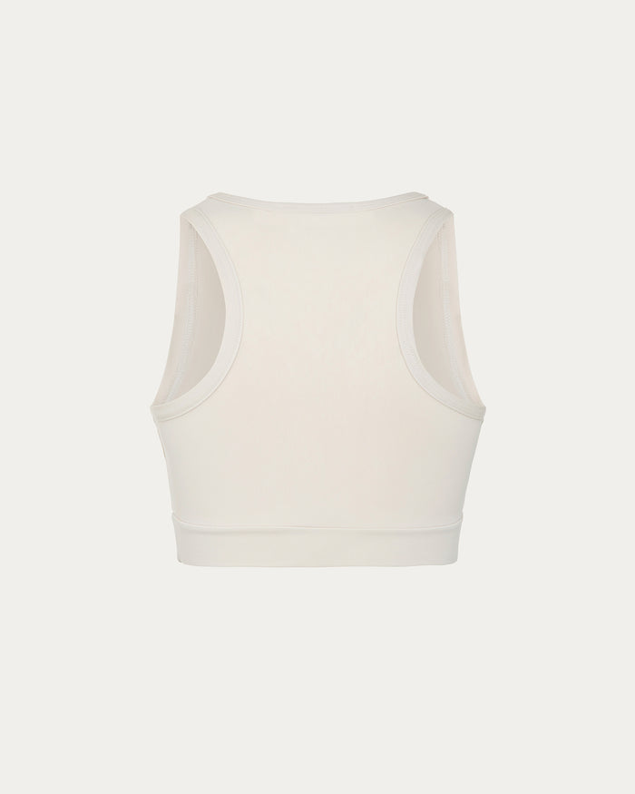 Top sportivo girocollo donna beige