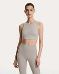 Top sportivo girocollo donna grigio