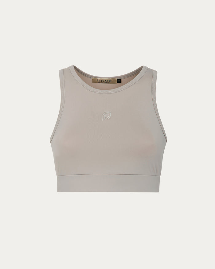 Top sportivo girocollo donna grigio